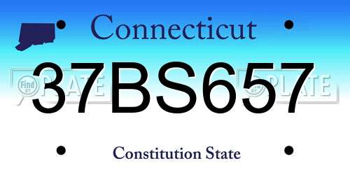 37BS657 Connecticut License Plate