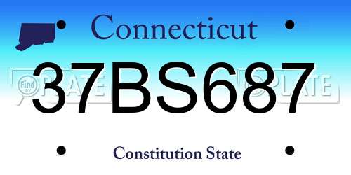 37BS687 Connecticut License Plate