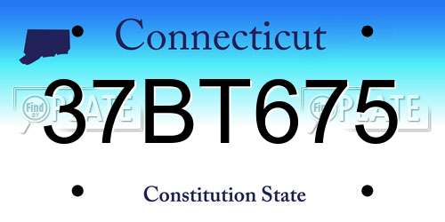 37BT675 Connecticut License Plate