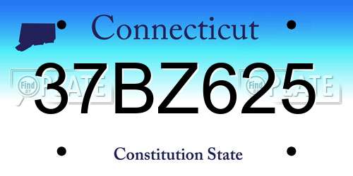 37BZ625 Connecticut License Plate