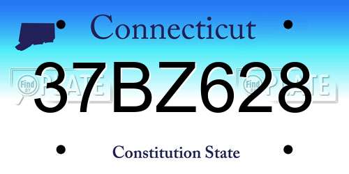 37BZ628 Connecticut License Plate