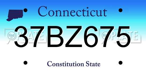 37BZ675 Connecticut License Plate