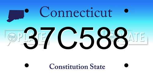 37C588 Connecticut License Plate
