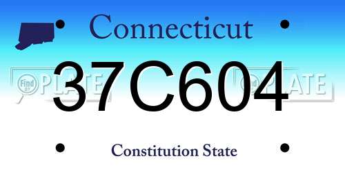 37C604 Connecticut License Plate