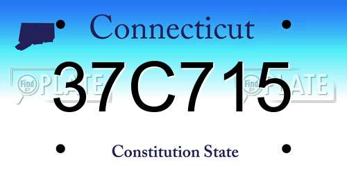 37C715 Connecticut License Plate