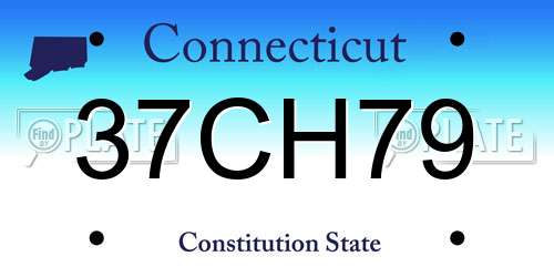 37CH79 Connecticut License Plate