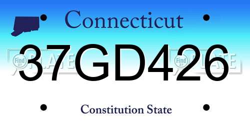 37GD426 Connecticut License Plate