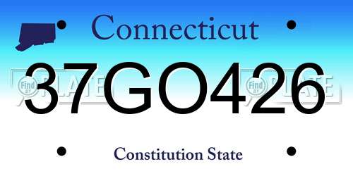 37GO426 Connecticut License Plate