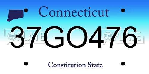 37GO476 Connecticut License Plate