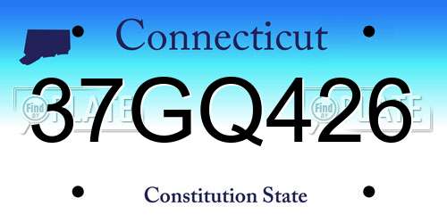 37GQ426 Connecticut License Plate