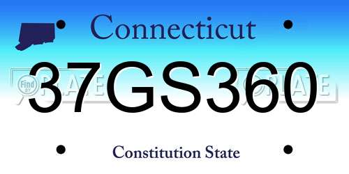 37GS360 Connecticut License Plate