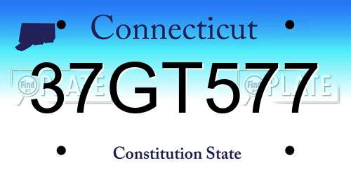 37GT577 Connecticut License Plate