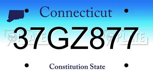 37GZ877 Connecticut License Plate