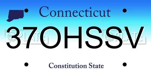 37OHSSV Connecticut License Plate