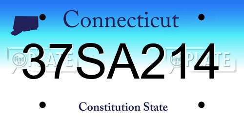 37SA214 Connecticut License Plate