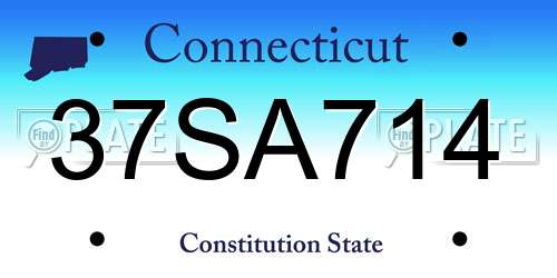 37SA714 Connecticut License Plate