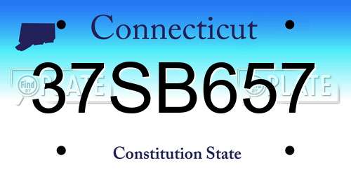 37SB657 Connecticut License Plate