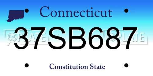 37SB687 Connecticut License Plate