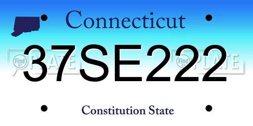 37SE222 Connecticut License Plate