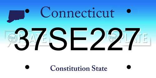 37SE227 Connecticut License Plate