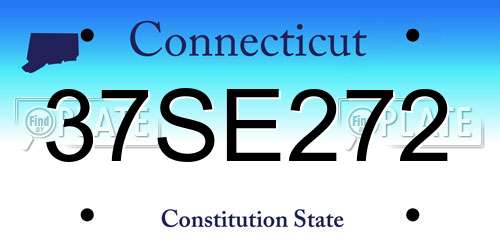 37SE272 Connecticut License Plate