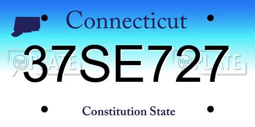 37SE727 Connecticut License Plate
