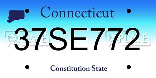 37SE772 Connecticut License Plate