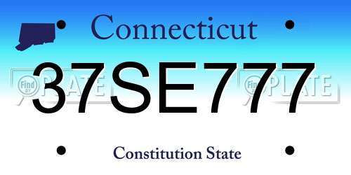 37SE777 Connecticut License Plate
