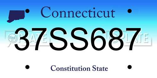 37SS687 Connecticut License Plate