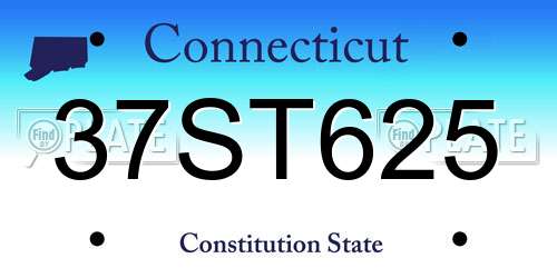37ST625 Connecticut License Plate