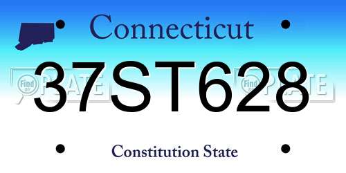 37ST628 Connecticut License Plate