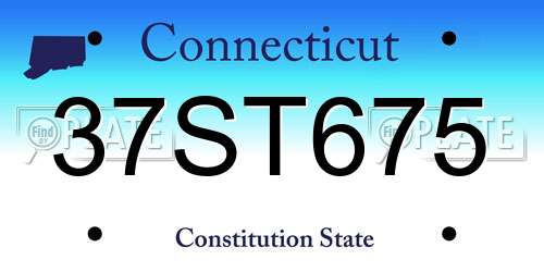 37ST675 Connecticut License Plate
