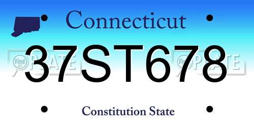 37ST678 Connecticut License Plate