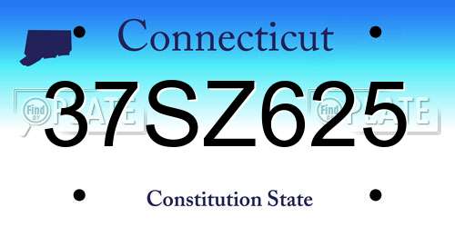 37SZ625 Connecticut License Plate