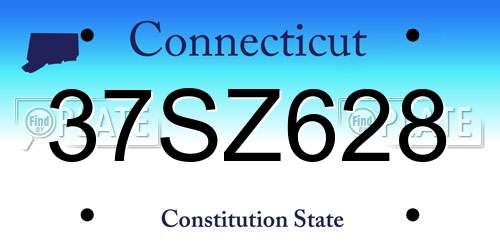 37SZ628 Connecticut License Plate
