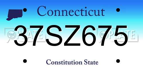 37SZ675 Connecticut License Plate
