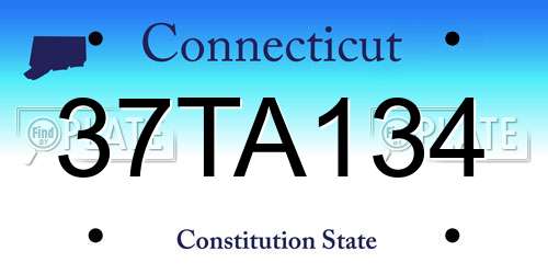 37TA134 Connecticut License Plate
