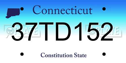 37TD152 Connecticut License Plate