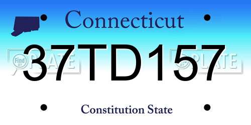 37TD157 Connecticut License Plate