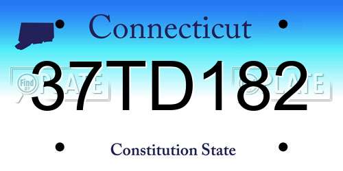 37TD182 Connecticut License Plate