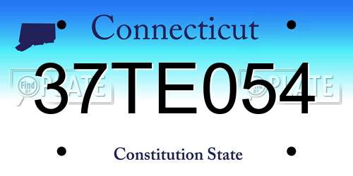 37TE054 Connecticut License Plate