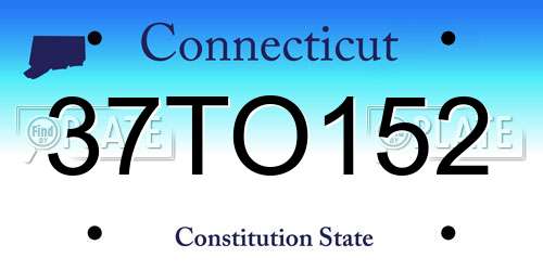 37TO152 Connecticut License Plate