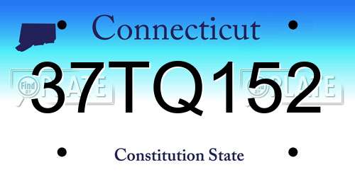 37TQ152 Connecticut License Plate