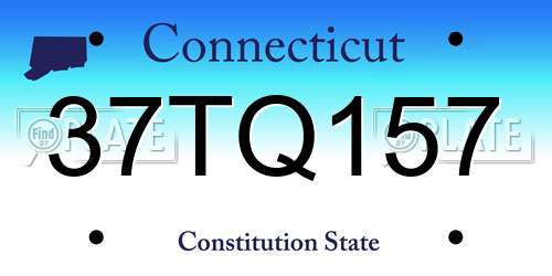 37TQ157 Connecticut License Plate
