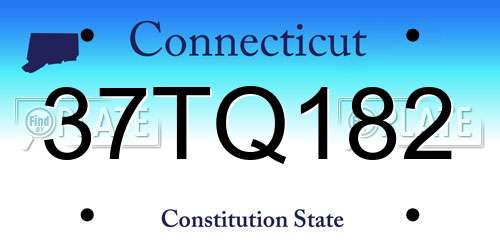 37TQ182 Connecticut License Plate