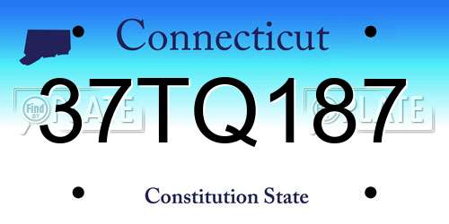 37TQ187 Connecticut License Plate