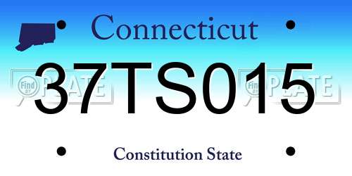 37TS015 Connecticut License Plate