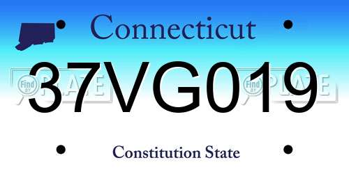 37VG019 Connecticut License Plate