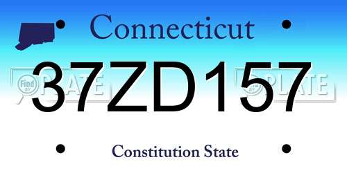 37ZD157 Connecticut License Plate