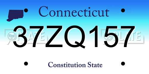 37ZQ157 Connecticut License Plate